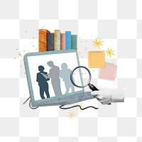 HR candidate search png sticker, business collage, transparent background