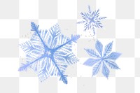 Blue snowflakes png sticker, transparent background