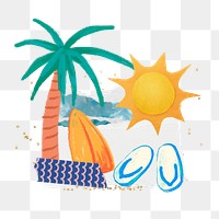 Summer palm tree png sticker, transparent background