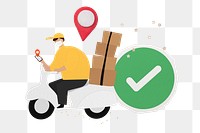 Parcel delivery man png sticker, transparent background