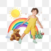 Little kid png sticker, transparent background