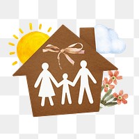 Family home png illustration  sticker, transparent background