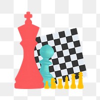 Play chess png game sticker, transparent background