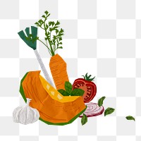 Colorful vegetables png sticker, healthy diet collage, transparent background