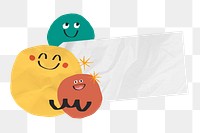 Emoji wrinkled paper png sticker, transparent background