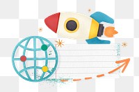 Space rocket png sticker, transparent background