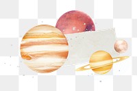 Space planets png sticker, transparent background