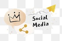 Social media png sticker, transparent background