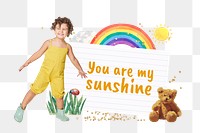 Sunshine quote png sticker, transparent background