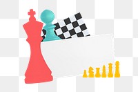 Business strategy chess png note paper sticker, transparent background