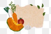 Colorful vegetables png sticker, healthy diet note paper collage, transparent background