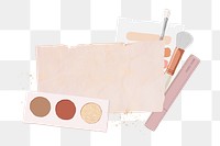 Makeup aesthetic png sticker, ripped paper, beauty collage, transparent background