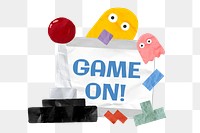 Game on png sticker, transparent background