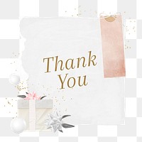 Thank you png greeting sticker, birthday celebration collage, transparent background