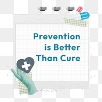 Healthcare quote png sticker, creative paper collage, transparent background