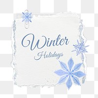 Winter Holiday  words, aesthetic snowflakes collage