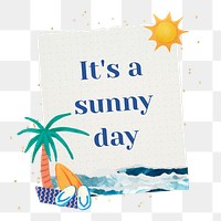 Summer day words png sticker, aesthetic collage, transparent background