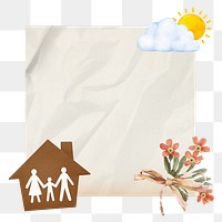 House png wrinkled paper  sticker, transparent background