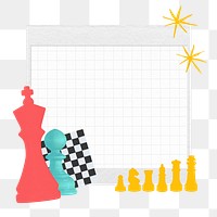 Business strategy chess png sticker, cute collage, transparent background