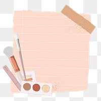 Line note paper png sticker, makeup guru aesthetic collage, transparent background