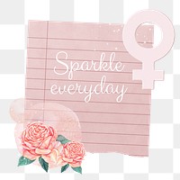 Sparkle everyday png word sticker, floral aesthetic paper collage, transparent background