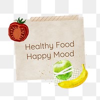 Healthy food png happy mood, fruits collage, transparent background