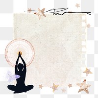 Meditation aesthetic png note paper, wellness collage, transparent background