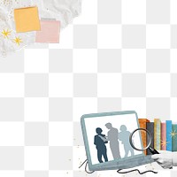 Job seek png border, business collage, transparent background