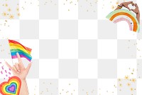 LGBTQ pride png border frame, transparent background