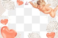 Valentine's cupid png frame, transparent background