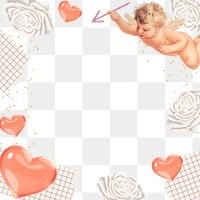 Valentine's cupid png frame, transparent background