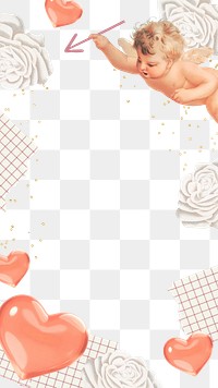 Valentine's cupid png frame, transparent background