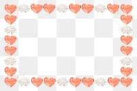 Valentine's heart png frame, transparent background