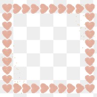 Valentine's heart png frame, transparent background