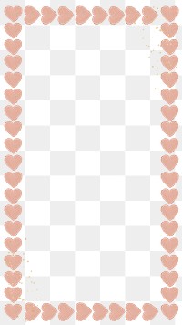 Valentine's heart png frame, transparent background