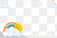 Sunny weather png frame, transparent background