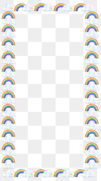 Rainbow patterned png frame, transparent background