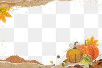 Autumn pumpkin png border, transparent background