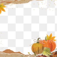 Autumn pumpkin png border, transparent background