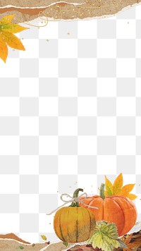 Autumn pumpkin png border, transparent background