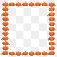 Pumpkin patterned png frame, transparent background