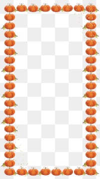 Pumpkin patterned png frame, transparent background