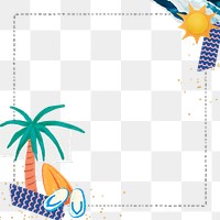 Summer palm tree png frame, transparent background