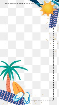 Summer palm tree png frame, transparent background