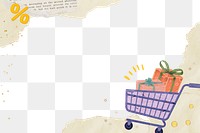 Shopping cart png border, transparent background