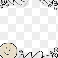 Smiling emoticon border png, transparent background