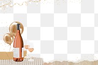 Champagne celebration  png border, transparent background