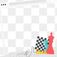 Business strategy chess png border, transparent background