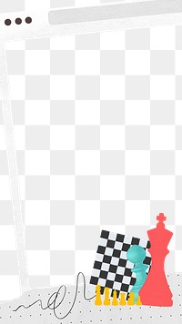 Business strategy chess png border, transparent background