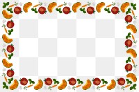 Cute vegetables png patterned frame, transparent background